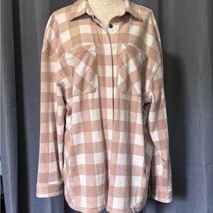 Buckle Black Tan and Cream Button Up Top